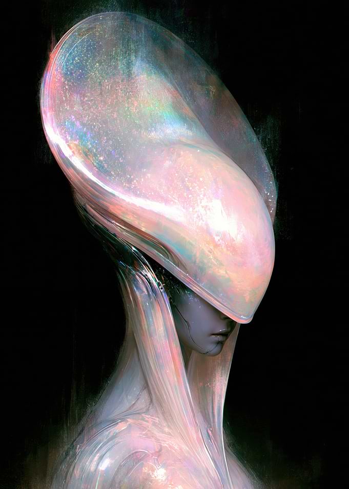 Ethereal Iridescent Alien Being Portrait