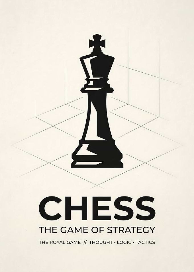 Minimalist Chess King Strategy Poster