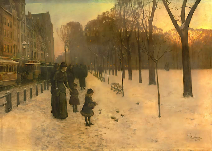 Childe Hassam - Boston Common at Twilight
