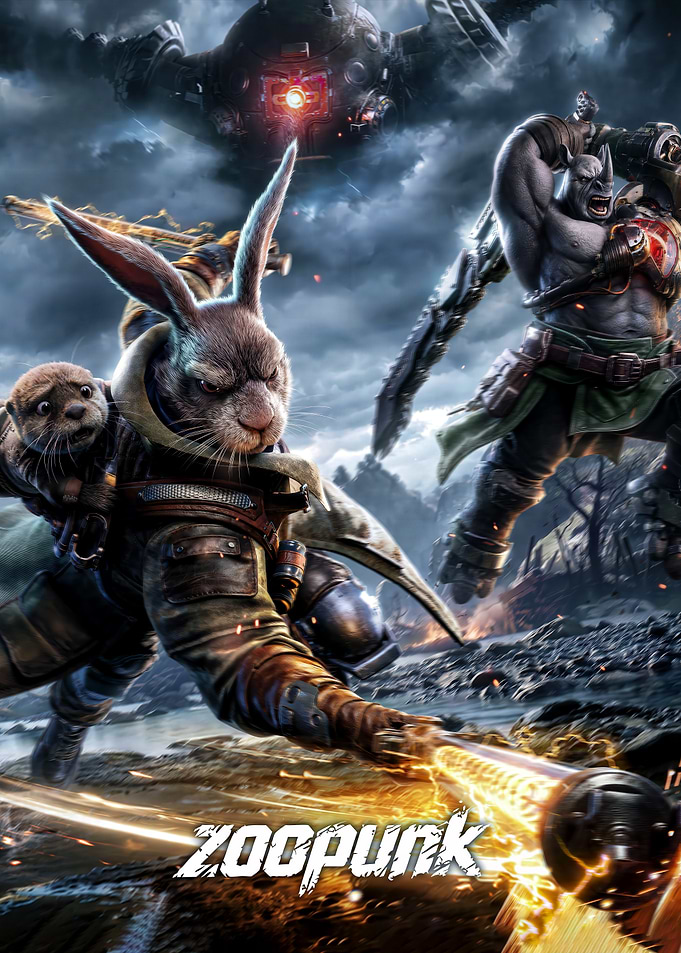 Zoopunk Action Fantasy Battle Scene