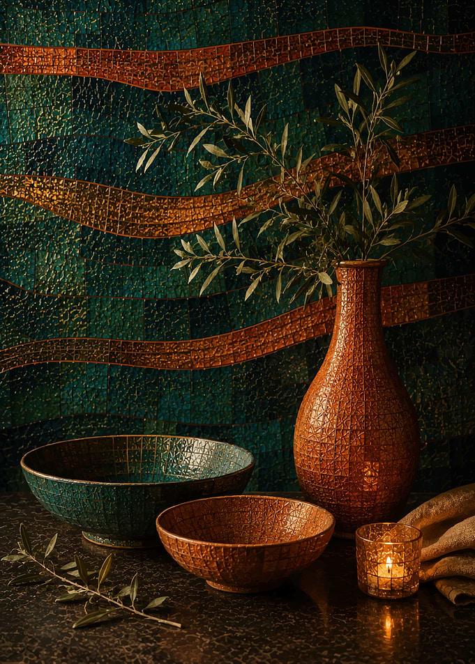 Textured Ceramic Decor Set