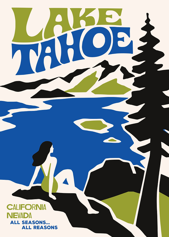 Vintage Lake Tahoe Travel Poster
