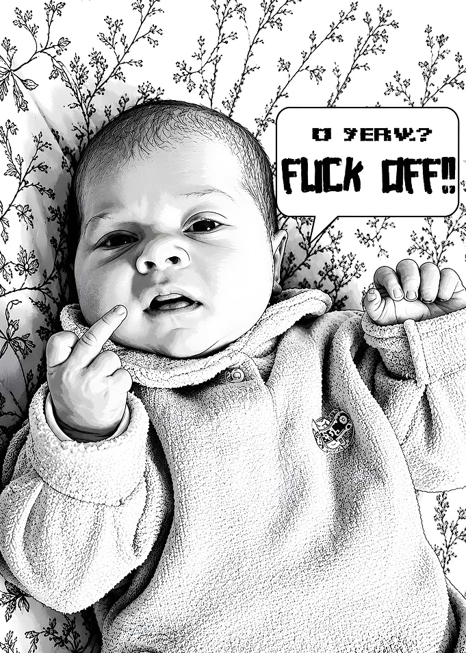 Funny Baby Giving Middle Finger