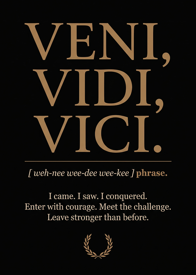 Veni Vidi Vici Inspirational Quote Poster