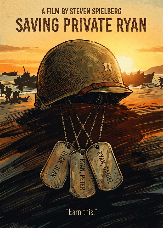 Saving Private Ryan Movie War Drama Vintage Art