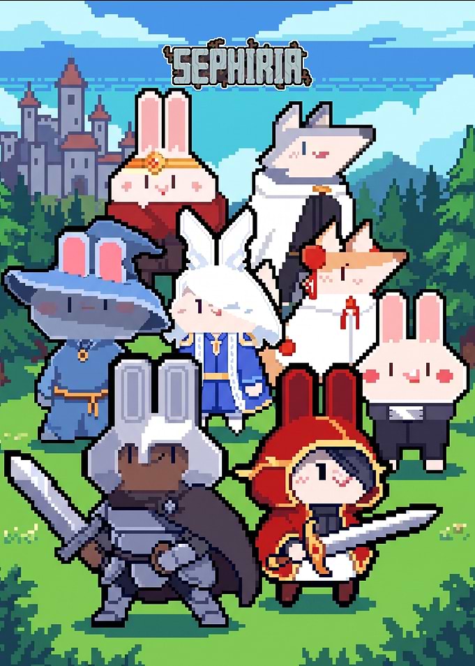 Sephiria Pixel Art Character Group