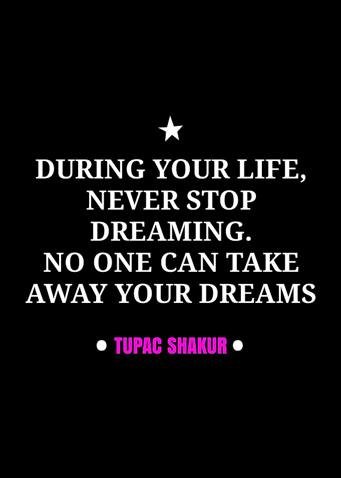 Tupac Shakur Inspirational Quote Poster
