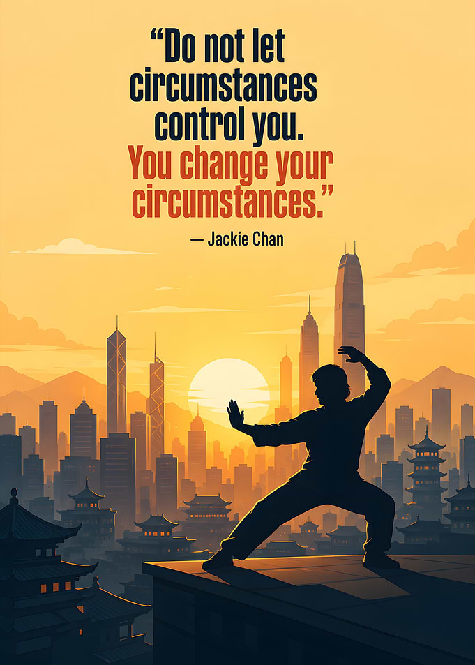 Jackie Chan Inspirational Quote Poster