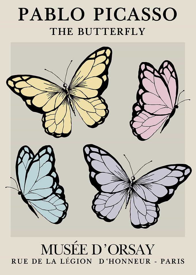 Pablo Picasso The Butterfly Museum Poster