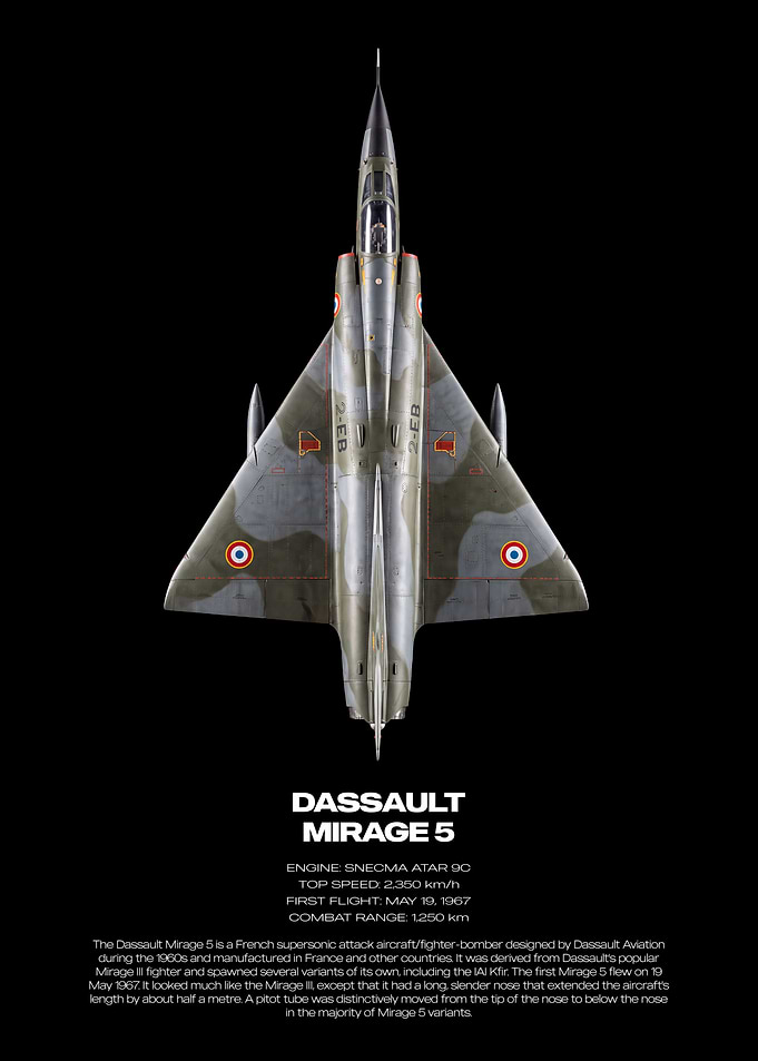 Dassault Mirage 5 Fighter Jet Poster