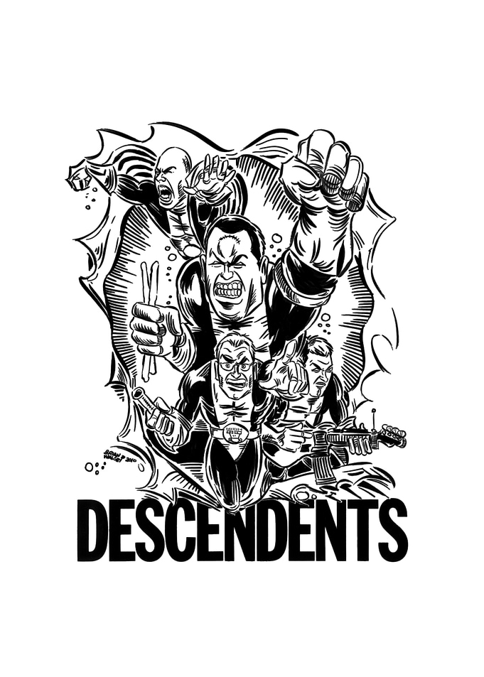 Descendents Band Comic Style Illustration