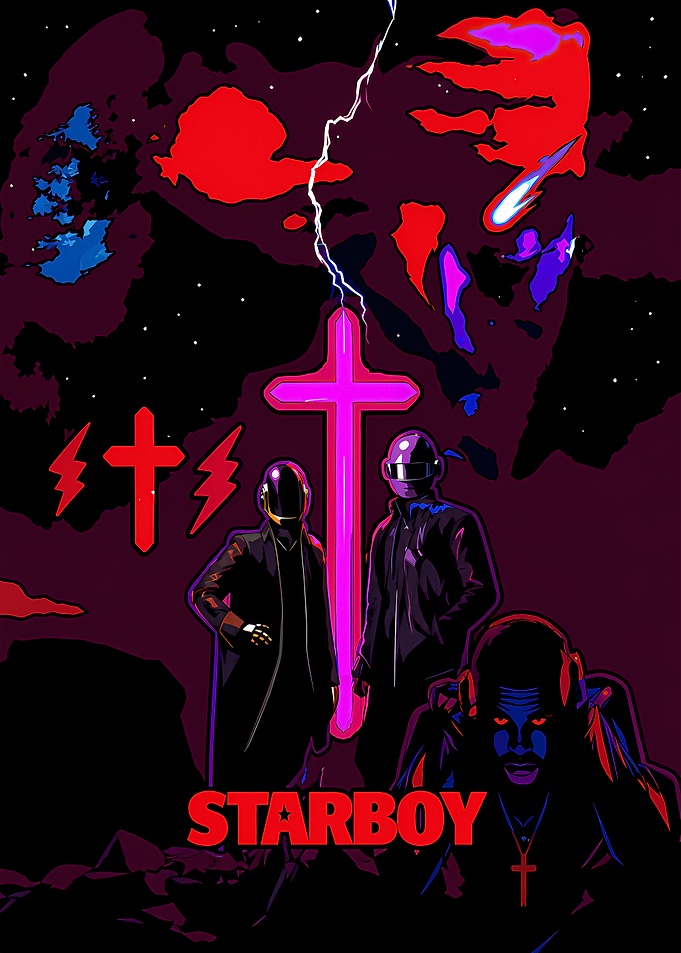 Daft Punk and The Weeknd Starboy Poster
