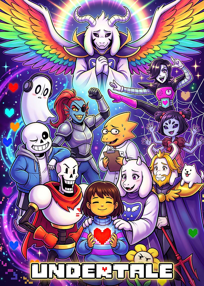 Undertale Cast Ensemble Poster
