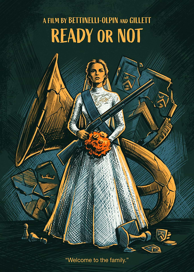 Ready Or Not Movie Horror Comedy Vintage Poster