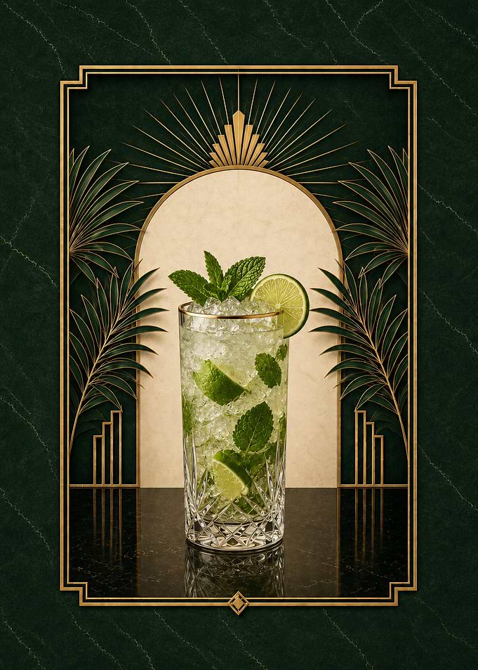 Art Deco Mojito Cocktail
