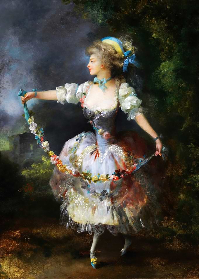 A Girl Dancing With A Garland Of Flowers by Jean-Frédéric Schall