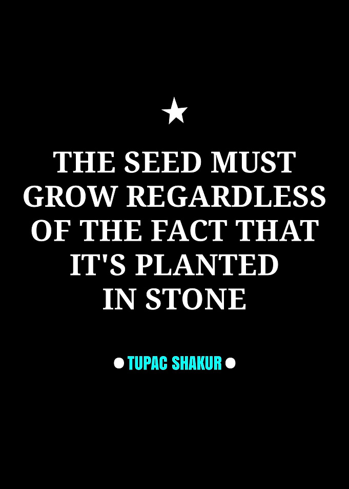 Tupac Shakur Inspirational Quote Poster