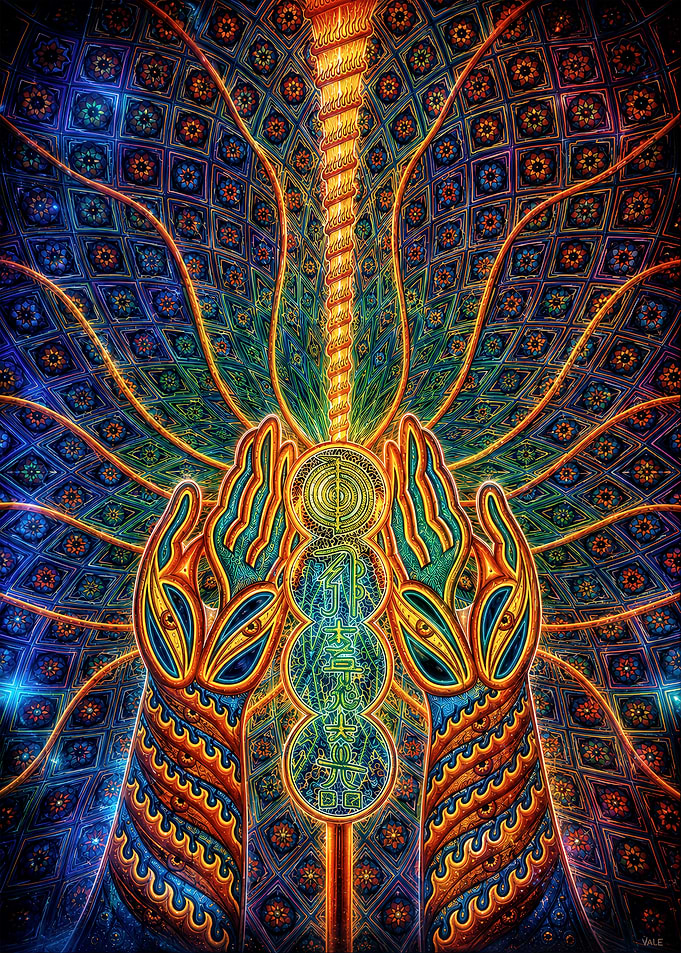 Psychedelic Spiritual Hands Energy Art