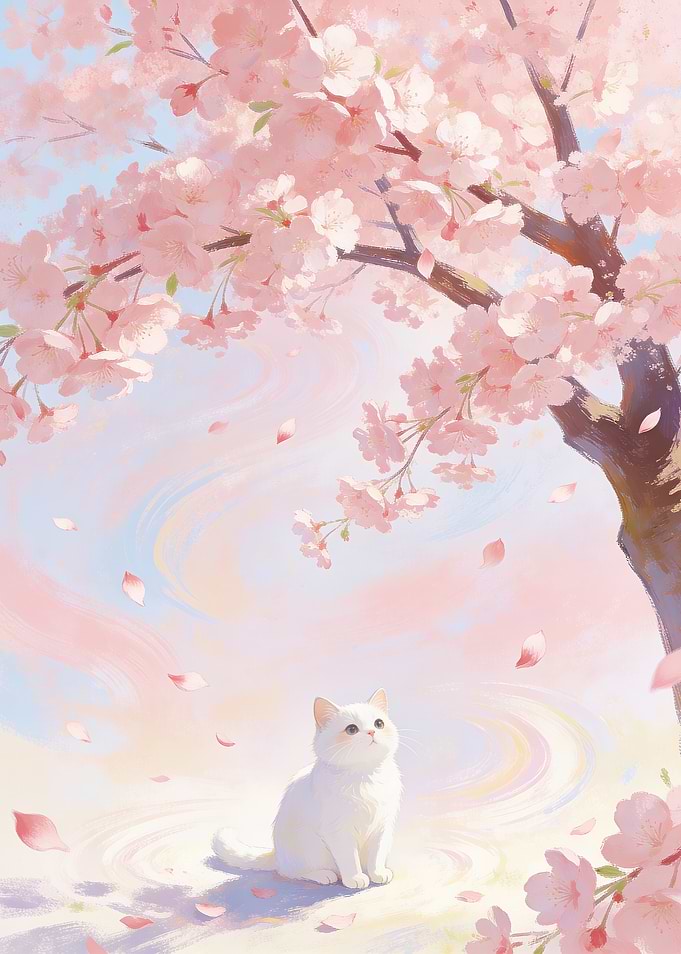 Cherry Blossom Cat