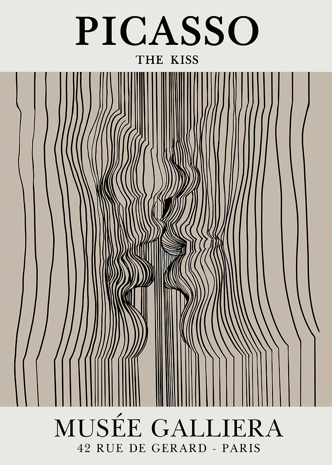 Picasso The Kiss Minimalist Poster