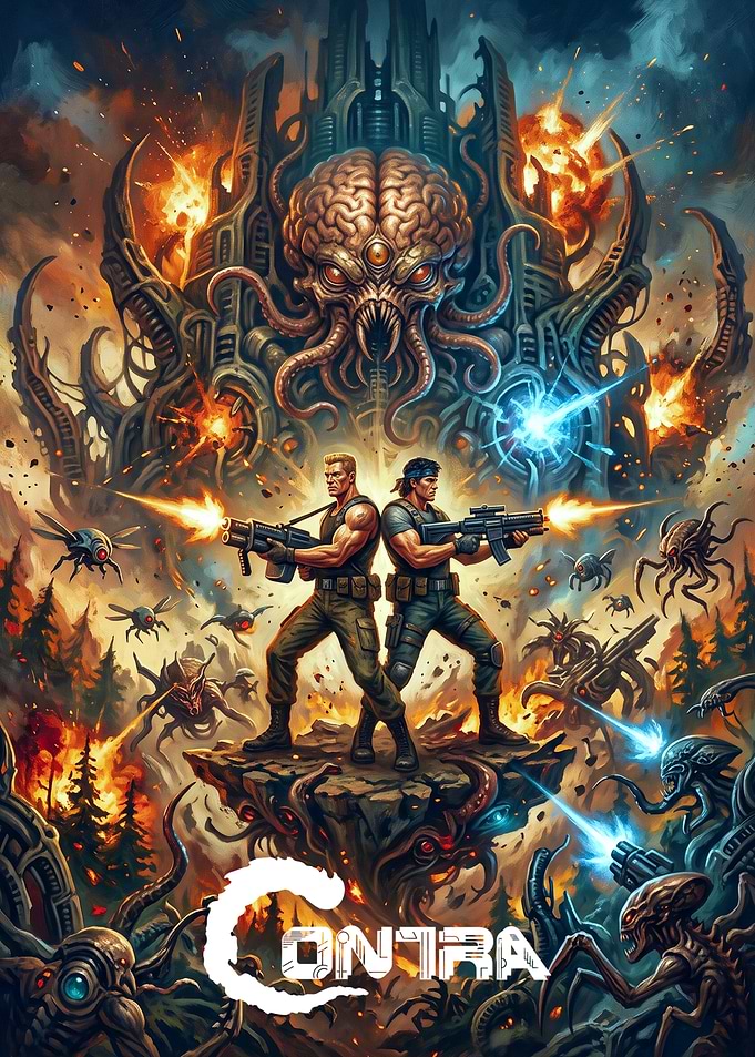 Contra Game Action Poster