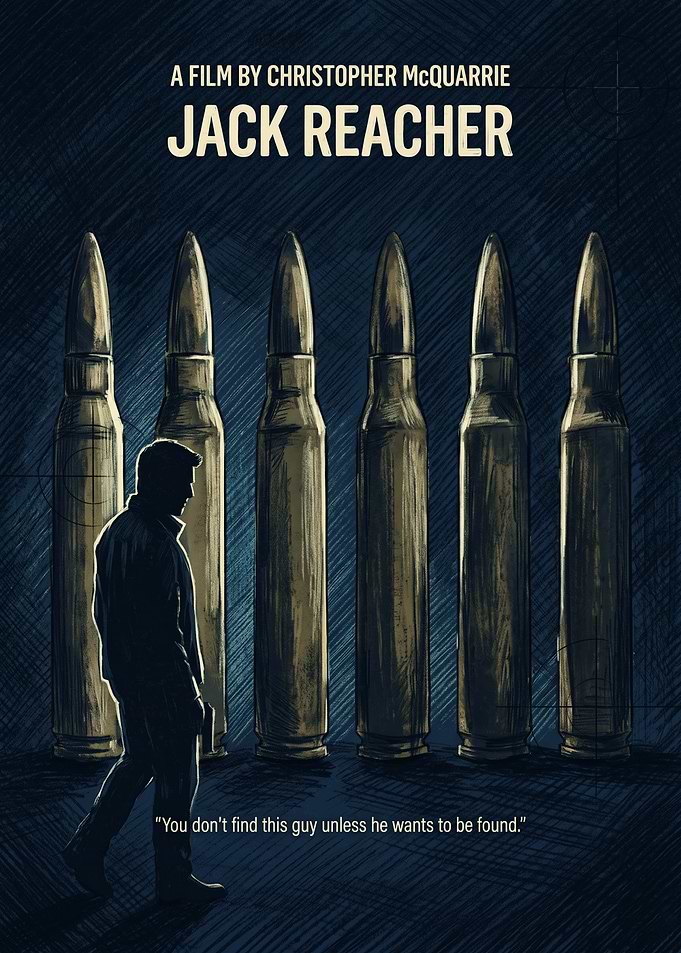 Jack Reacher Movie Action Crime Retro Art