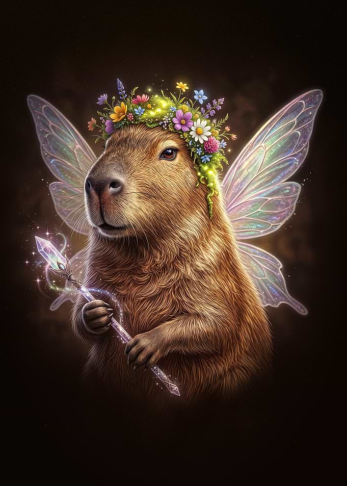 Magical Capybara Fairy with Wand