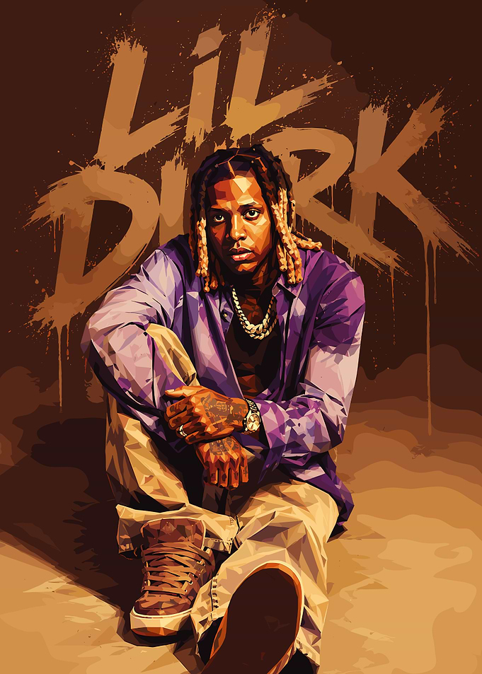 Lil Durk Low Poly Portrait
