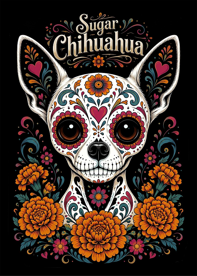 Sugar Skull Chihuahua Day of the Dead