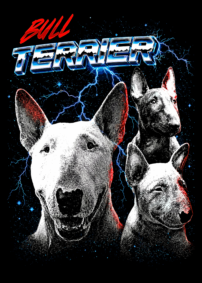 Retro Bull Terrier Lightning Graphic