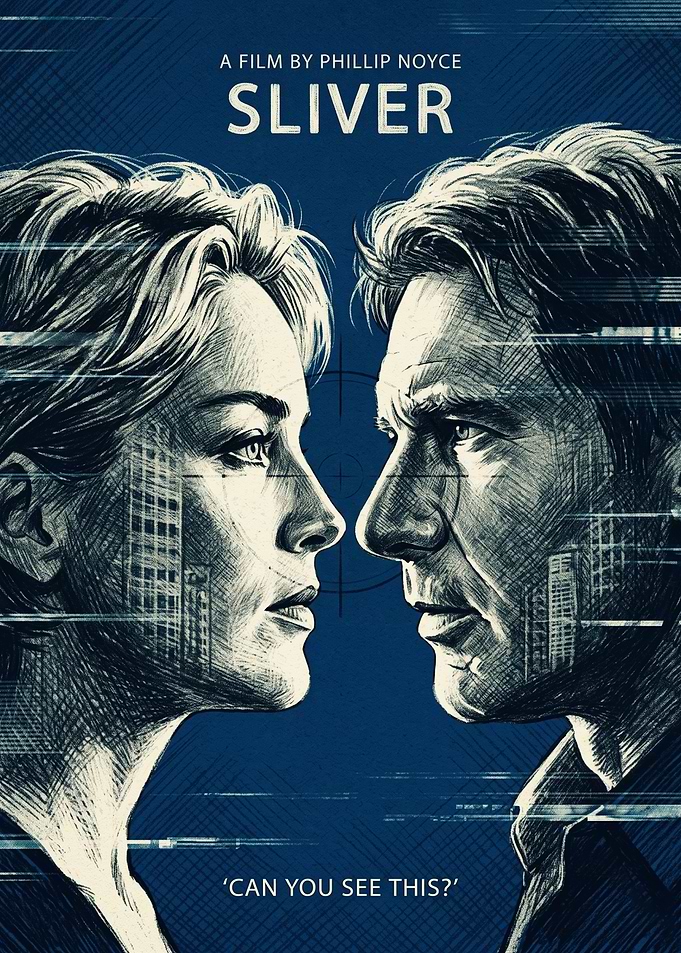 Sliver Movie Psychological Thriller Vintage Art