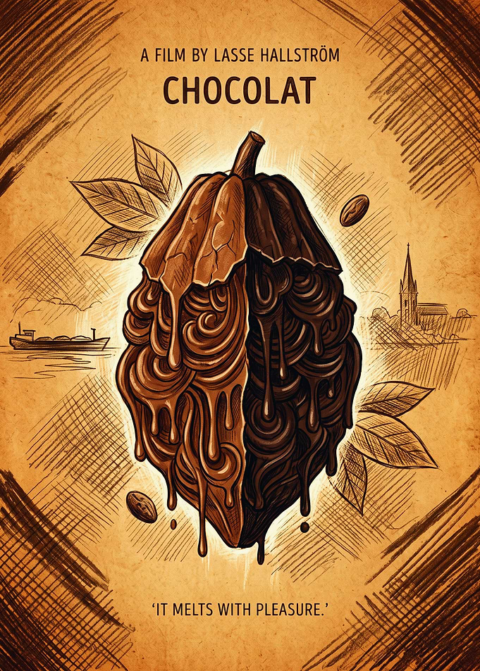 Chocolat Movie Romantic Drama Vintage Art