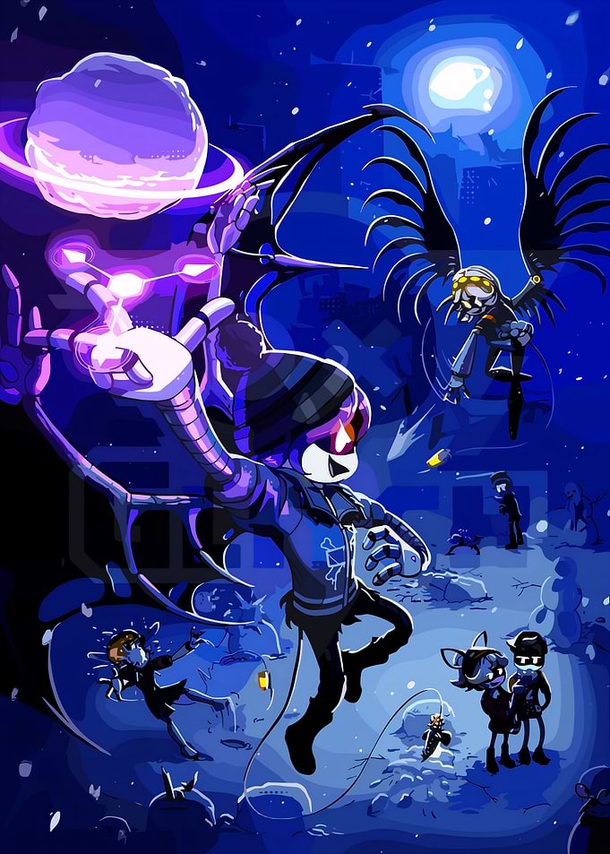Murder Drones Uzi and V Illustration
