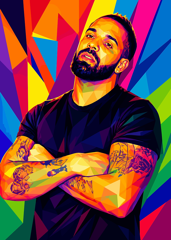 Drake Pop Art Geometric Portrait