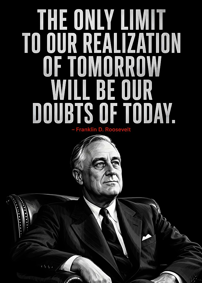 Franklin D. Roosevelt Inspirational Quote Poster