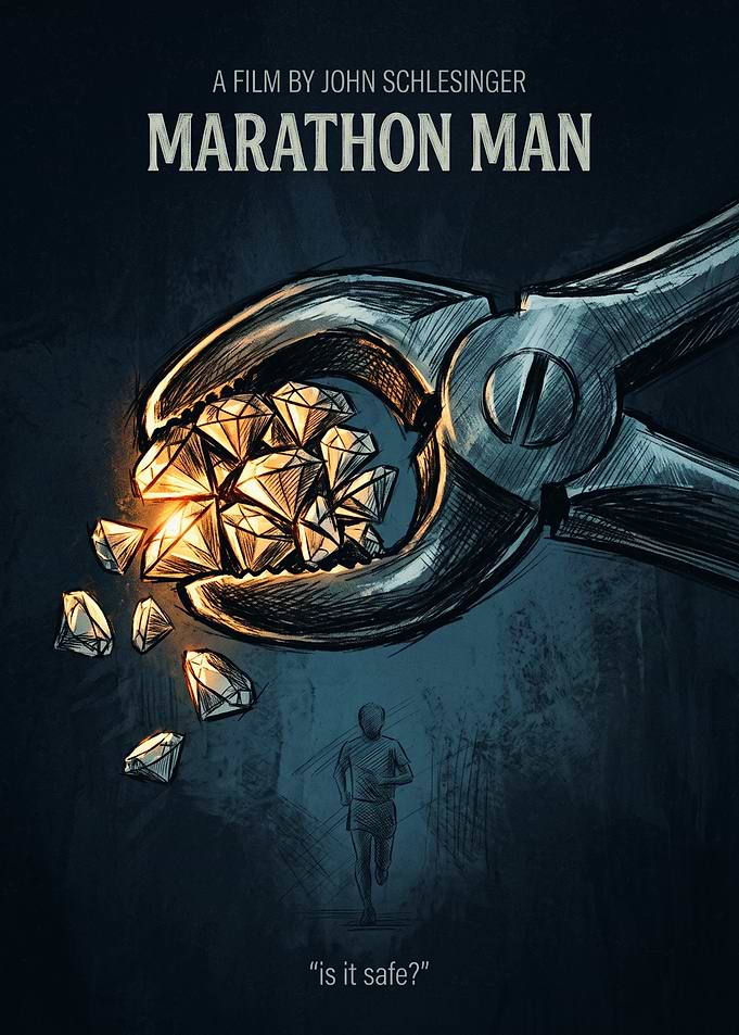 Marathon Man Movie Crime Thriller Vintage Art