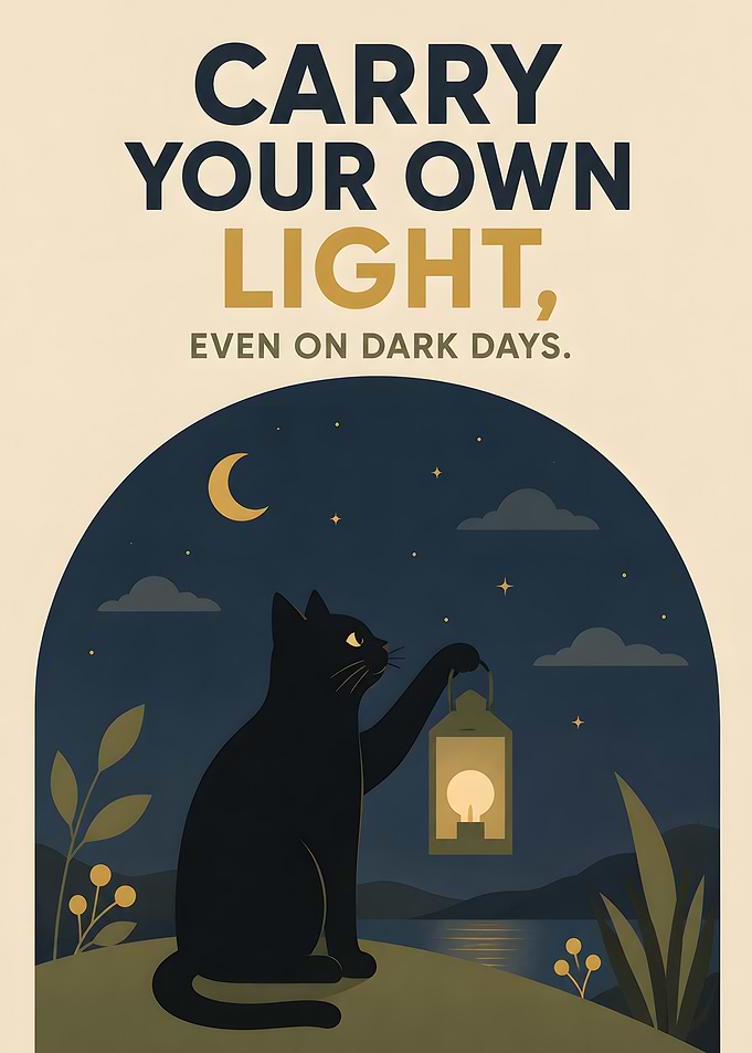Carry Your Own Light Cat Poster