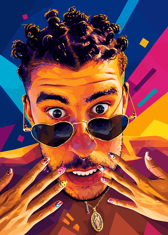 Bad Bunny Pop Art Portrait