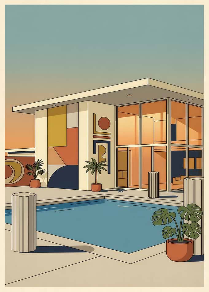Mid-Century Modern Poolside Villa