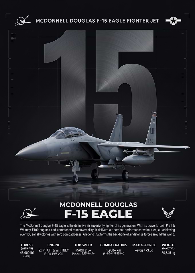 sleek McDonnell Douglas F-15 Eagle Poster