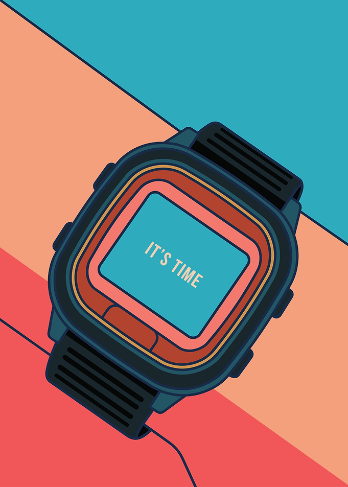 Minimalist Digital Watch Illustration