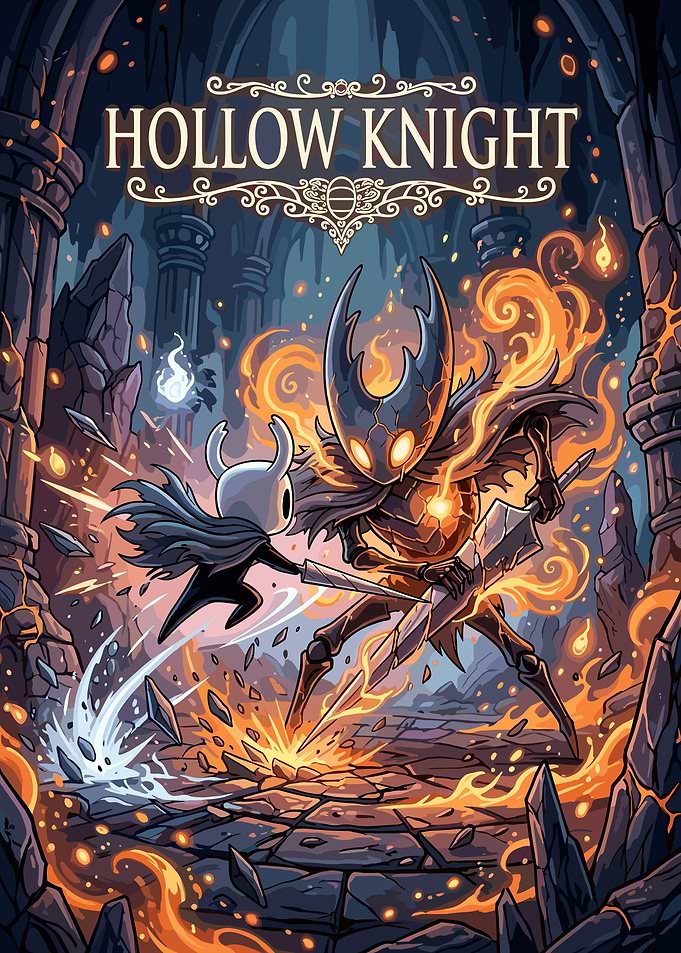 Hollow Knight Battle Illustration