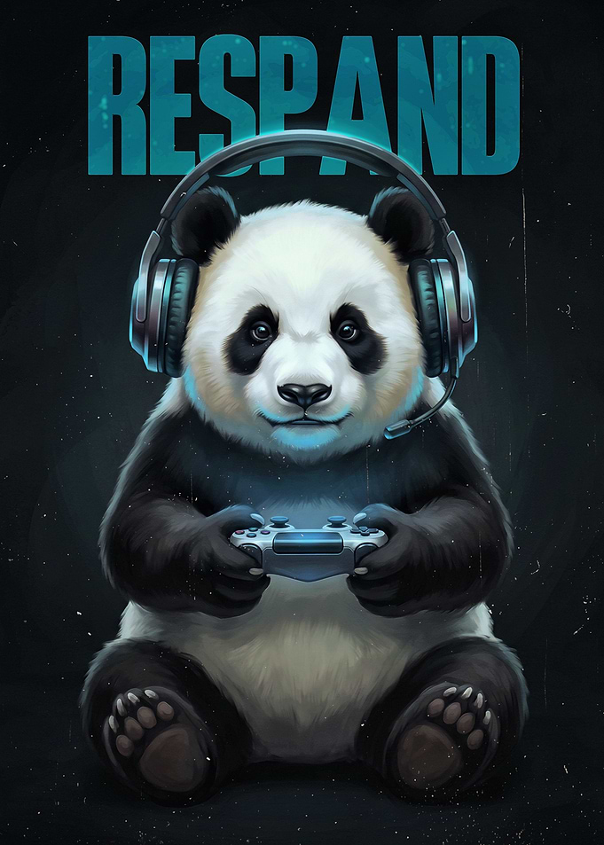 Gamer Panda with Headset