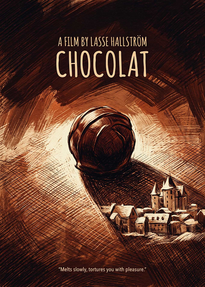 Chocolat Movie Romantic Drama Retro Poster