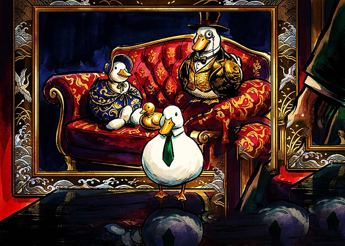 Dapper Duck Family Portrait Painting
