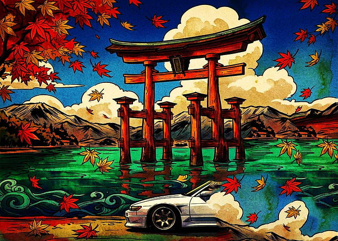 Nissan Silvia S13 at Torii Gate