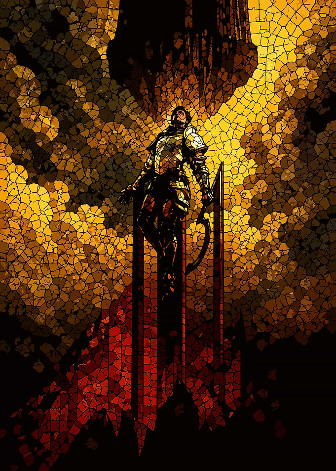 Stained Glass Knight Fantasy Art