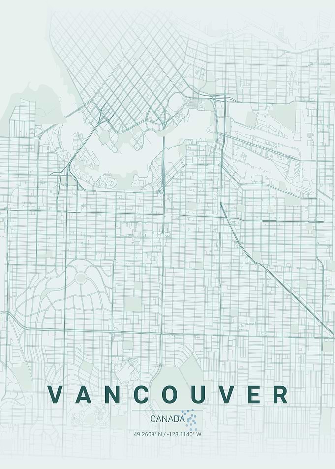 Minimalist Vancouver City Map Poster
