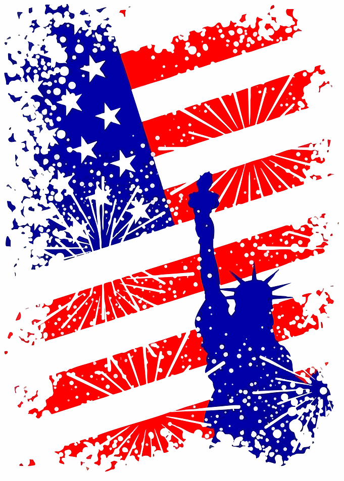 Statue of Liberty American Flag Graphic