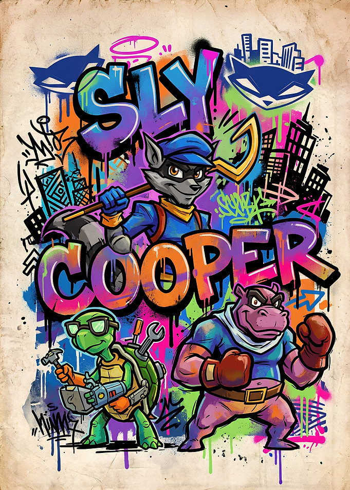 Sly Cooper Graffiti Style Poster